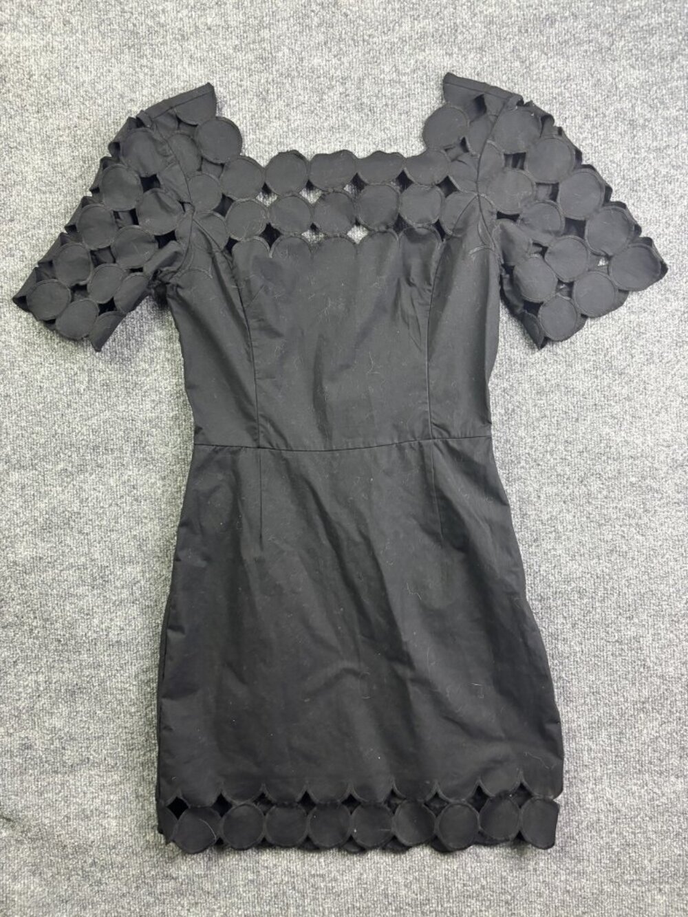 By Anthropologie Dress Womens 2 Black Square Neck Cut Out Mini Sheath Party